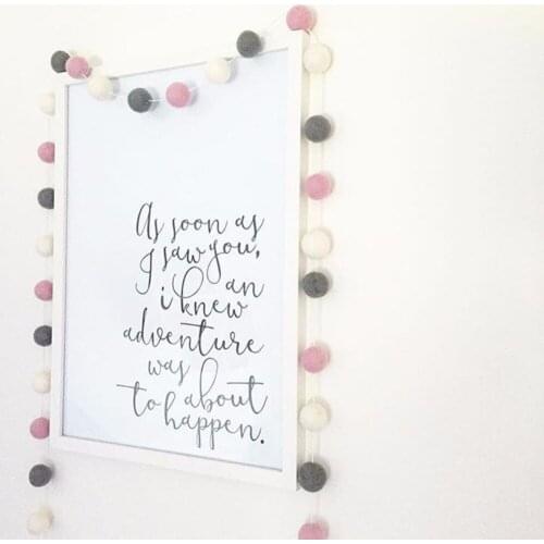 Nordic Style String Ornament Home Decoration Pendant Macaron Color Hair Ball String Ornament Girl Childrens Room Decoration