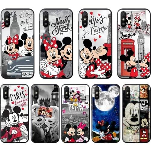 Silicone Cover Mickey Minnie Travel For Xiaomi Redmi K40 K30i K30T K30S K20 10X GO S2 Y2 Pro Ultra Black Phone Case