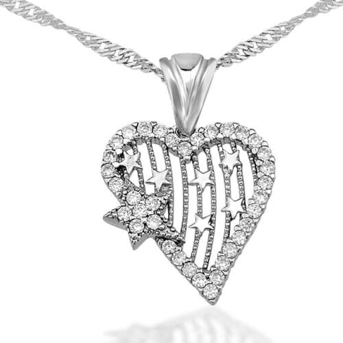 Silverlina Silver Heart Star Women 'S Necklace