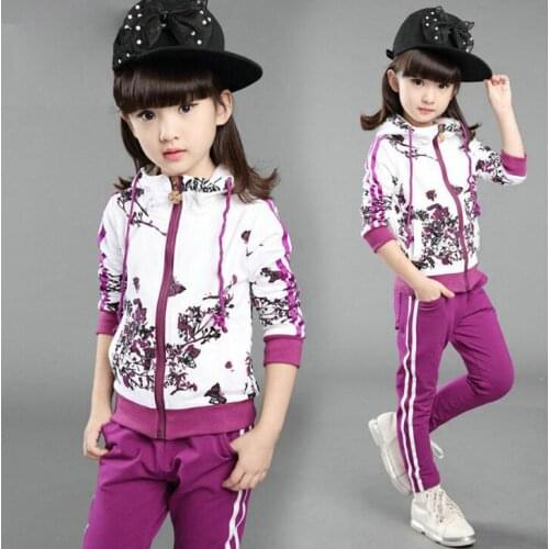 Tracksuit Girl Casual Clothes 2 Pieces Set Pants Costume Print Sport Suit For Girl Teen Long Sleeve Sweatshirt Hoodies Pant