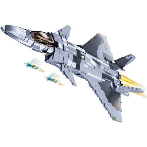 SLUBAN J-20 Mighty Dragon WW2 Germany Air Forces Fighter MOC Building Blocks Kits Bricks Classic Model Kids Toys For Child Gift