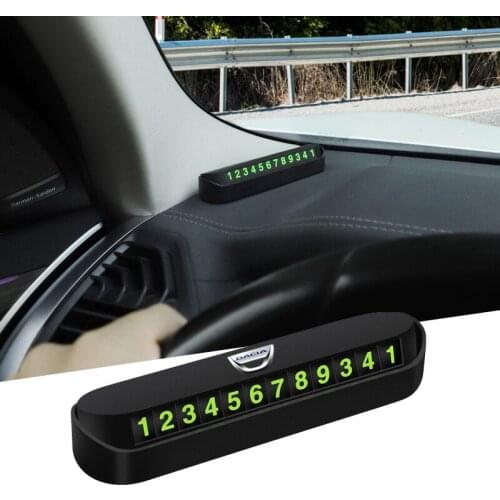 1Pcs Luminous Number Temporary Parking Card For Dacia Stepway Duster Logan Sandero Lodgy Dokker