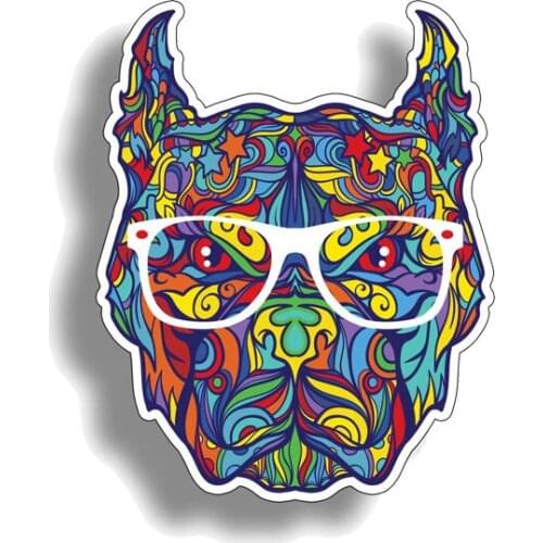 Creativity Personality Car Sticker Graffiti Pitbull Dog Head Accessories Reflective Waterproof Cover Scratches PVC Decal13*10cm