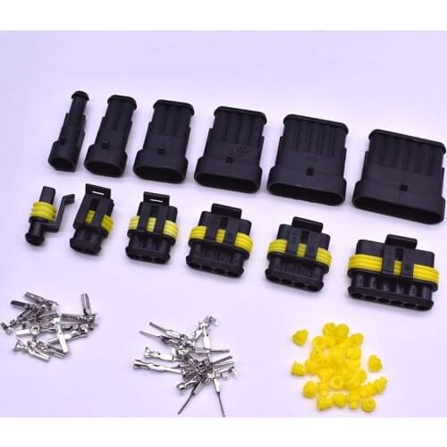 1 2 3 4 5 6 Pin 1.5 AMP Tyco Waterproof Car Electrical Wire Connector For Automotive Wiring Harness
