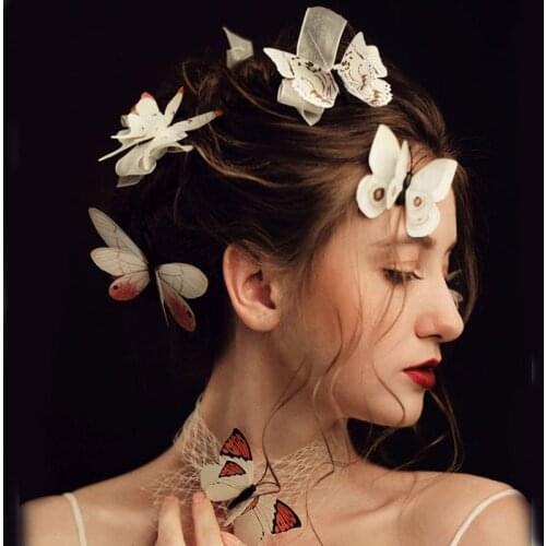 12pcs /set Bohemian Boho Seaside Bridal Barrettes Hair Clips Butterfly Hair Jewelry Accessories Dance Photography Hairpin Pins
