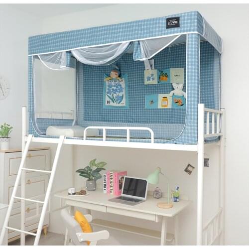 Factory Direct Sales Student Dormitory Bed Curtain Mosquito Net Integrated Dormitory College Student Upper and Lower Bunk Four