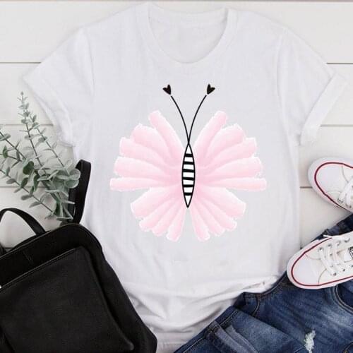 Women Clothes Cartoon Butterfly Ladies New 2021 Ladies Summer Print Fashion Tshirt Female Short Sleeve Tee Top Graphic T-shirt
