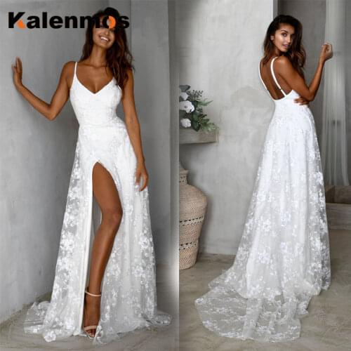 Elegant Dress Women Dresses Casual Party Long Slash Neck Bridesmaid Wedding Sleeveless Backless High Split Prom Sexy Lace Dress