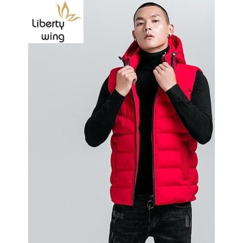2020 New Men Warm Hooded Zipper Vest Solid Red Black Gray Plus Size 4XL Sleeveless Waistcoats Male Fashion Clothes Top Quality
