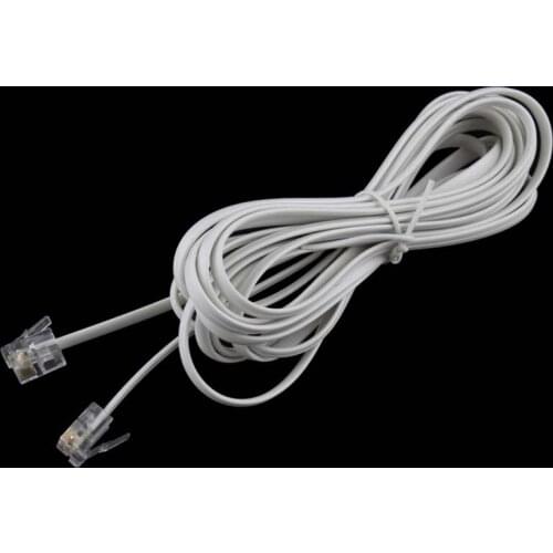 1PCS High Speed 10FT 3M RJ11 6P4C Telephone Phone ADSL Modem Line Cord Cable 4 Pin #22514