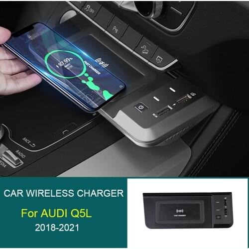 15W Car Wireless Charger for Audi Q5L charging plate accessories mobile phone fast charging devices 2018-2021 q5l charger