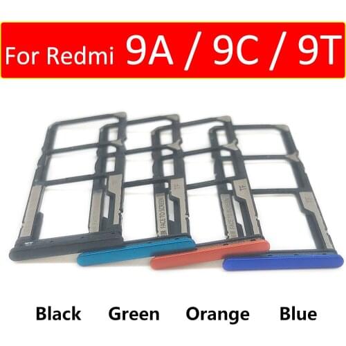 2Pcs/Lot，New Sim Card Tray Slot Socket Adapters For Xiaomi Redmi 9A 9C 9T Housing Parts Replacement + Pin