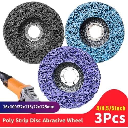 3 Pcs 125mm Poly Strip Disc Abrasive Wheel Paint Rust Remover Clean Grinding Wheels for Motorcycles Durable Angle Grinder Car
