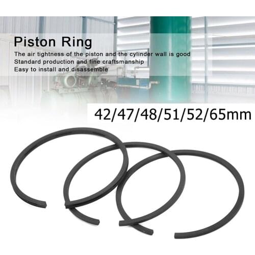 3pcs 42mm 47mm 48mm 51mm 52mm 65mm Piston Ring Pneumatic Parts For Air Compressor Cylinder Replacement