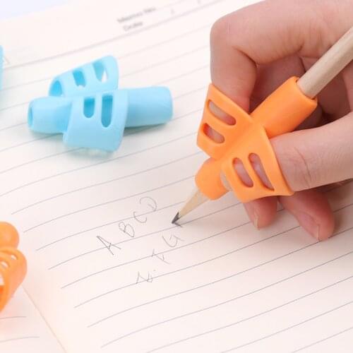 Two Finger Grip Silicone Baby Learning Writing Tool Writing Correction Device Pencil Practice Writing Children Stationery 3PCS