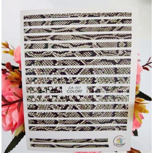 Honeycomb Snake Skin 3D Nail Stickers Art Self-adhesive Nail Decoraciones Foil Decals Manicure Design Accessories on Nails