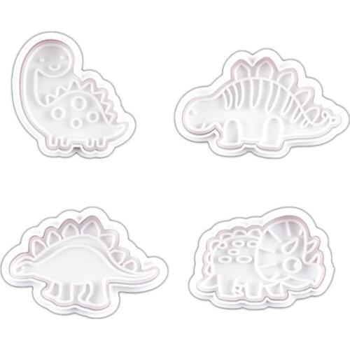 4pcs Dinosaur Cookie Cutter Mold For Baking Dinosaur Molds Fondant Cakes Cutters For Gingerbread Forms For Cookies Cake Tools