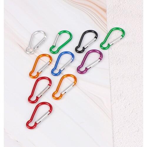 5Pcs/lot Aluminum Carabiner D-Ring Key Chain Clip Camping Keyring Snap Hook Outdoor Travel Kit Wholesale