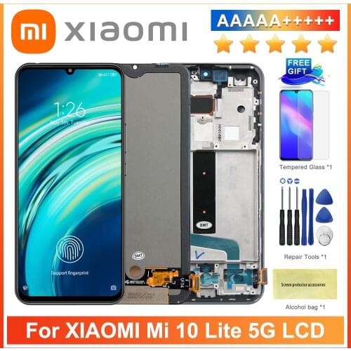 6.57'' Original For Xiaomi Mi 10 Lite LCD Display Touch Screen Digitizer Replacement M2002J9G Lcd For Xiaomi Mi 10 Lite 5g Lcd