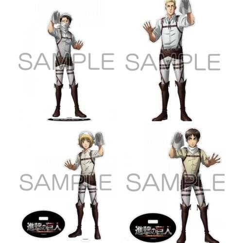 Anime Attack on Titan Mikasa Levi Ackerman Erwin Smith Eren Jaeger Do Some cleaning Series Stand Figure Model Desktop Decor Gift