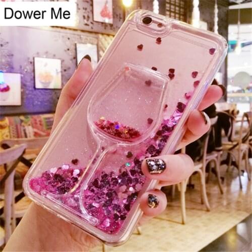 Luxury Fashion DIY Wine Glass Dynamic Liquid Glitter Sand Case Cover For iPhone 11 Pro XS Max XR X 8 7 6 6S Plus SE 2020