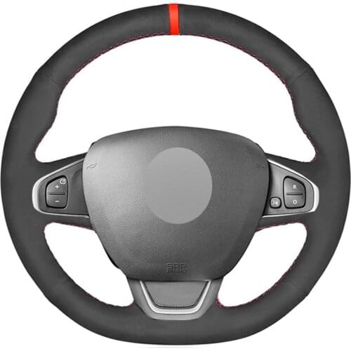 Black Suede Hand-stitched Soft Car Steering Wheel Cover for Renault Clio 4 (IV) Kaptur Captur 2016-2019