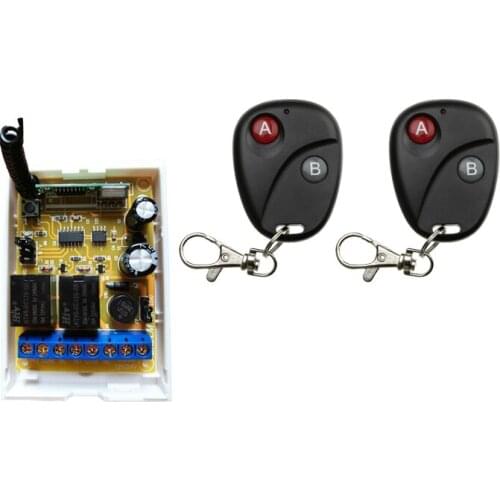 DC 12V DC 24V 10A 2CH RF Wireless Remote Control Switch System Transmitter + 1 X Receiver Learning code 315/433MHZ