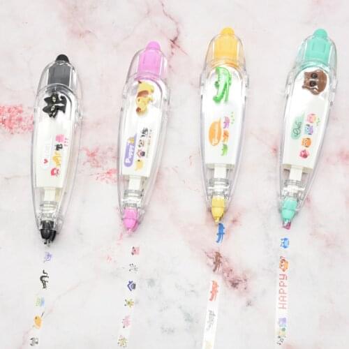 Cartoon press type decorative pen correction tape animal diary stationery school supplies student gift material escolar kawaii