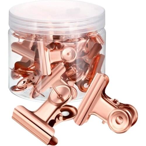 40 Pcs Push Pins Clips with Thumb Tacks Set for School Artworks Projects on Cork Board Photos on Bulletin (Rose Gold)