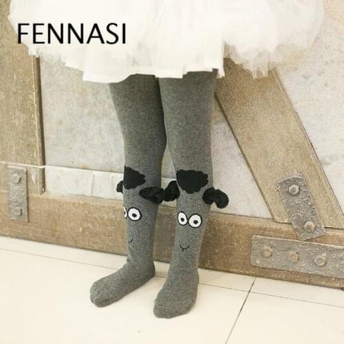 FENNASI Spring Autumn Kids Tights Cute Cartoon Sheep Cotton Pantyhose Baby Girl Kawaii Animal Stockings With Design