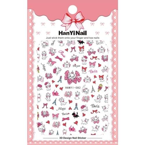 HanYiNail 080-103 New Cute Small Element Cartoon Mouse Kitty Nails Art Sticker Harajuku Nail Wrap Sticker Tips Manicura stickers