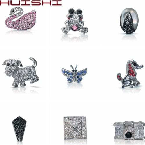 HUISHI Cufflink Animal Penguin Swan Butterfly Dog Men Dia mond Cufflink Whoelsale Retail Novelty Luxury White Cuff Links for Men