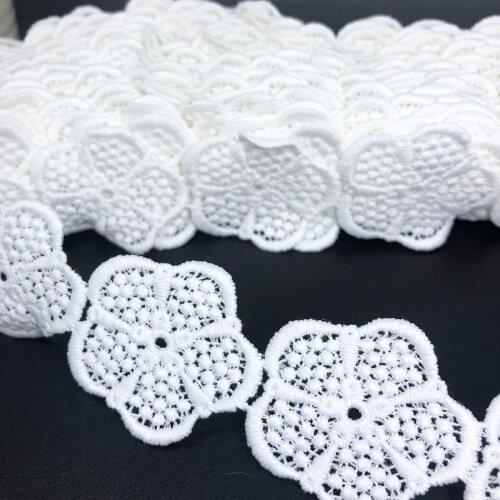 HWARM 20yard 3.5cm White African Lace Frbirc Ribbon DIY Sewing Trim Housewear Furnishing Wedding Decoration Dress Accessories