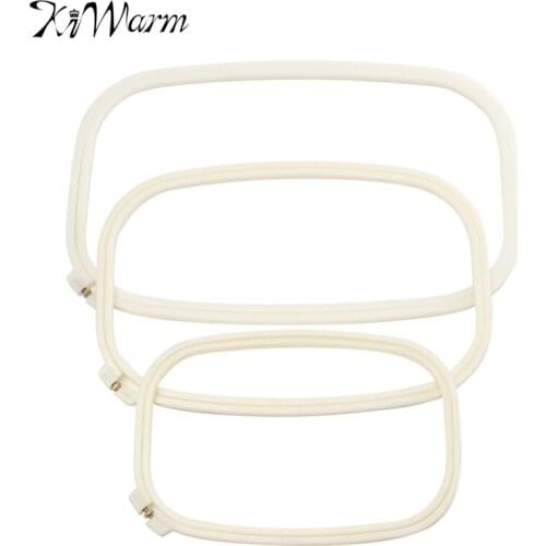 KiWarm Multisize Rectangle Plastic Embroidery CrossStitch Hoop Ring Square Embroidery Stretched Handheld Frame For Tools