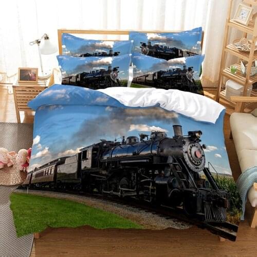 Train Pattern Bedding Duvet Cover Set 3d Digital Printing Bed Linen Fashion Design Comforter Cover Bedding Sets Bed Set