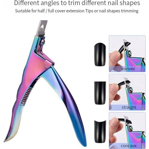 3 Colors U Word Cutting Nail Art Clippers French False Nail Tips Edge Cutters Stainless Steel Trimmers DIY Manicure Tool