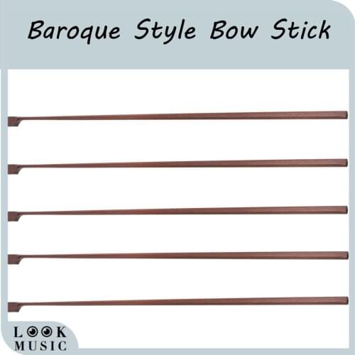 5Pcs 4/4 Brazilwood Violin Bow Stick Blank Baroque Style Unfinished Violin Bow Stick DIY Violin Bow
