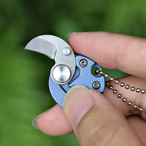 Mini titanium alloy key chain knife sharp folding coin knife carry with you