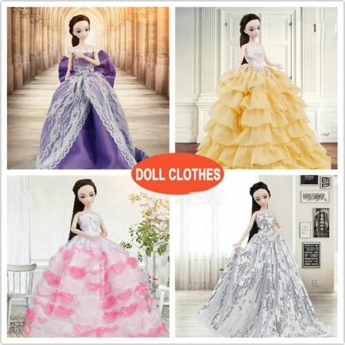 Fashion Princess Evening Long Skirt Dresses Doll Clothes For Barbie 30CM 1/6 Jointed Dolls Accesories Girls Toys