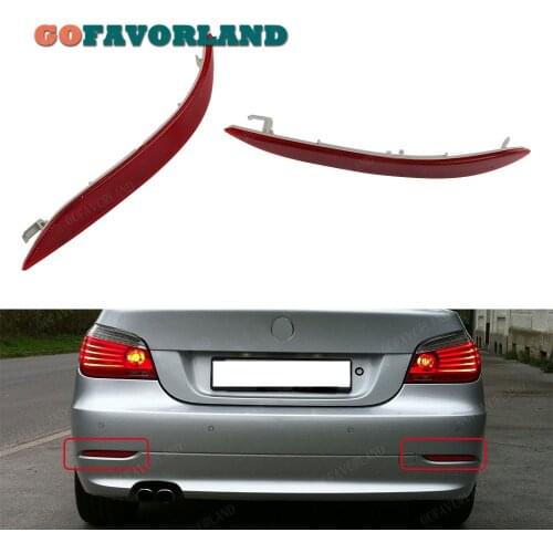 Pair Left+Right Rear Bumper Reflector Light Set 63146915039 63146915040 For BMW 5 Series E60 525i 528i 530i 535i 545i 2003-2007