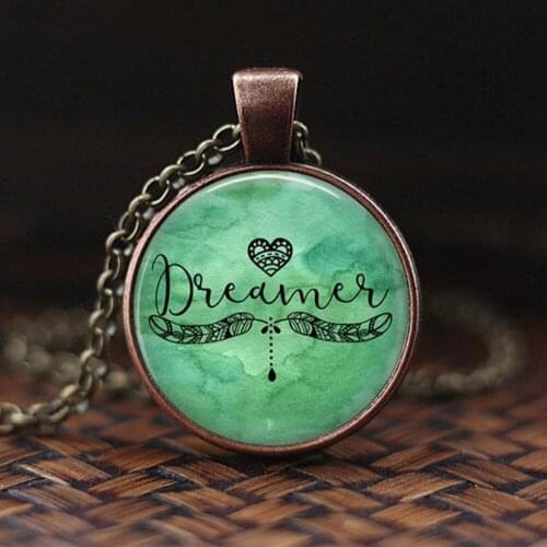 Hope Is The Thing with Feathers Logo Pendant Necklace Emily Dickinson Literary Quote Handmade Pendant Literary Jewelry