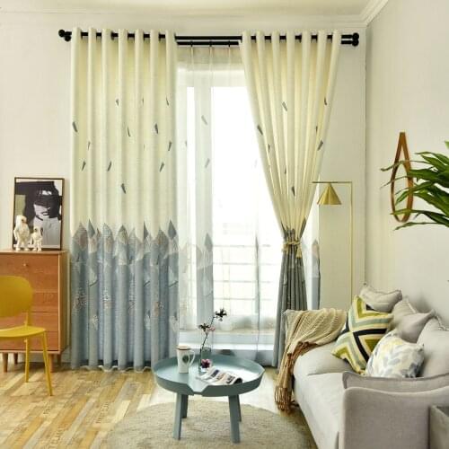 2021 New Cotton and Linen Printing New Chinese Bedroom Living Room Hotel Modern Blackout Curtain Fabric Custom Finished