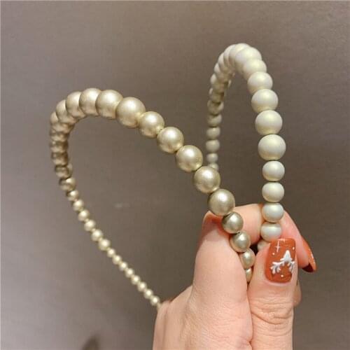France Retro Big Pearl Headband For Women Girls Hair Hoop Vintage Elegance Hairband 2021 Pearl Hair Accessories Jewelry Headwear