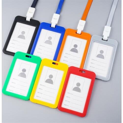 Solid Men Women Bank Credit Card Holder Wallet Bus ID Name Work Card Holder for Student Card Cover Business Card Case Badge Bag