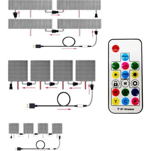 WS2812b 8x8 8x32 16x16 WS2812 Led Pixel Module 17 Key USB Controller Small Screen Kit Individually Addressable Lamp Beads