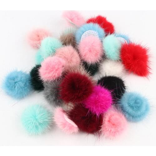30mm DIY Pompon Real Mink Fur Pompom 30mm Comfortable Pompons Simple Pom Pom Decoration For Women Scarf Bag Clothing Skirt 10pcs