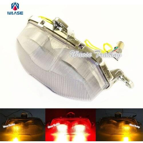 Waase E-Marked Rear Tail Brake Turn Signals Integrated Led Light Clear For 1995 1996 1997 KAWASAKI Ninja ZX6R ZX-6R ZX600F