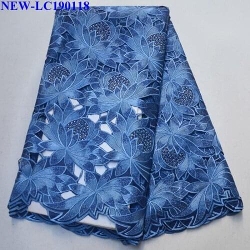 Luxury Stones White African Lace Fabric High Quality 100% Swiss cotton 2019 african Swiss Voile Lace Fabric in Switzerland NJS04