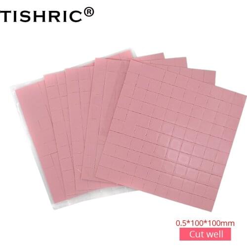 TISHRIC 10pcs Red Conductive Silicone GPU CPU Thermal Pads 0.5mm heatsink heat sink Grease Paste Adhesive Computer PC Fan Cooler