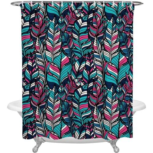 Waterproof Shower Curtains Boho Style Plant Leaves Shower Curtain Frabic Polyester Bathroom decor Curtain